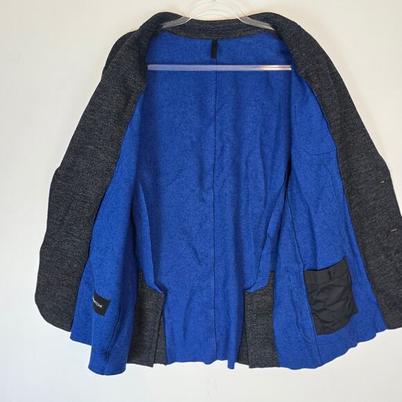 Bugatchi Men's Relaxed Knit Sweater Blazer Heather Charcoal Blue Cotton Wool 44 - Picture 6 of 8